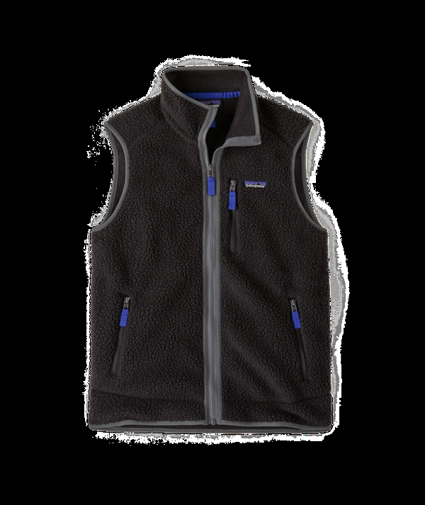 Patagonia Mens Retro Pile Vest - Black w/Forge Grey